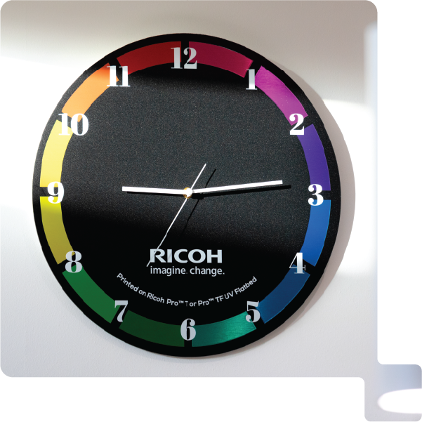 A RICOH clockface.