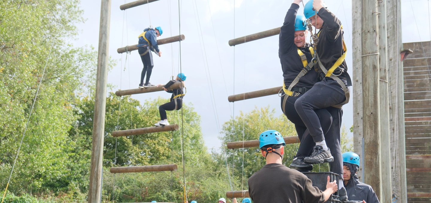 apprentices on crate stack and jacobs ladder