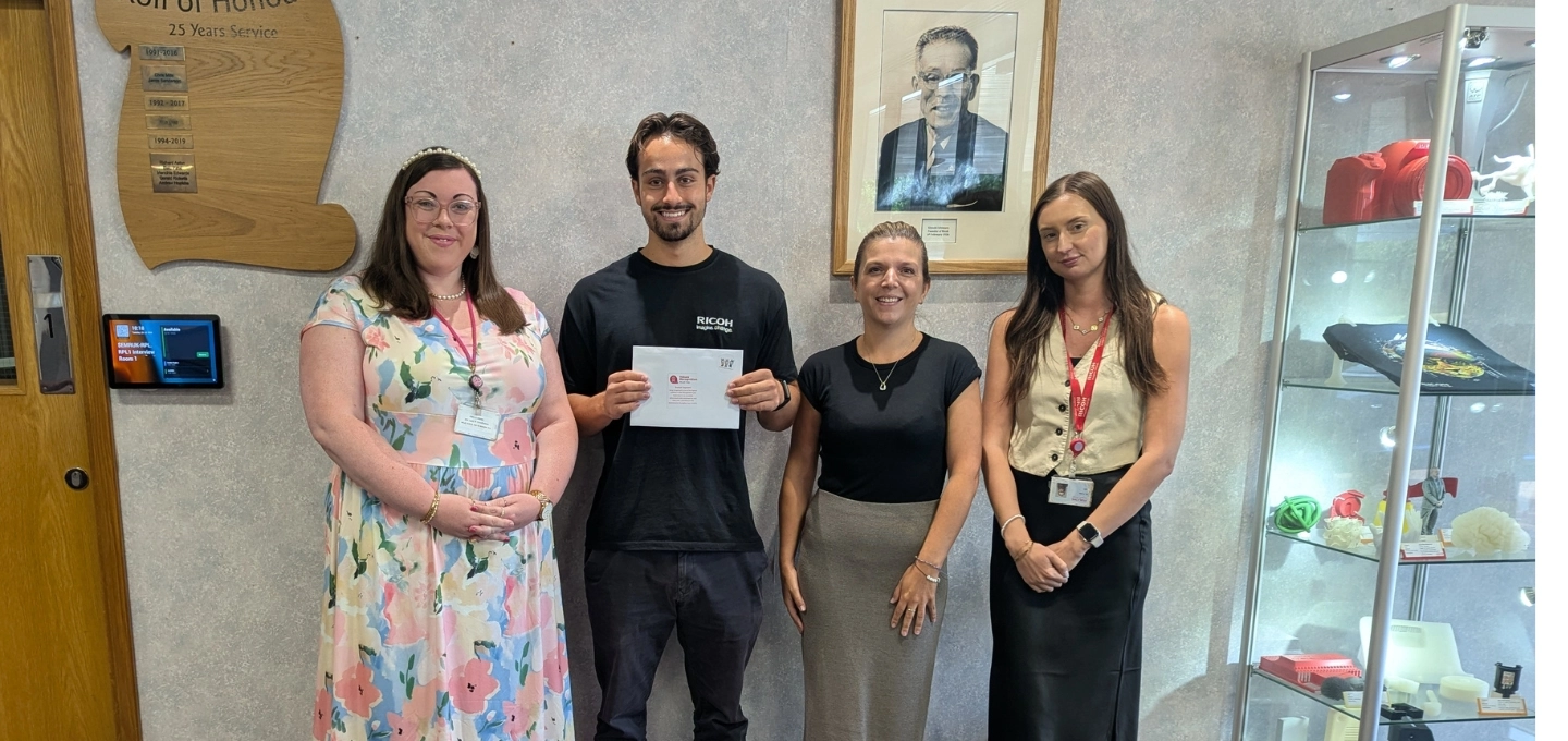 Left to right: Learning & Development Officer, Claire Shepherd, Finance Apprentice, Daniel Hayward, Senior Business Analyst, Sarah Barnes, Assistant Finance Manager, Molly Craig.