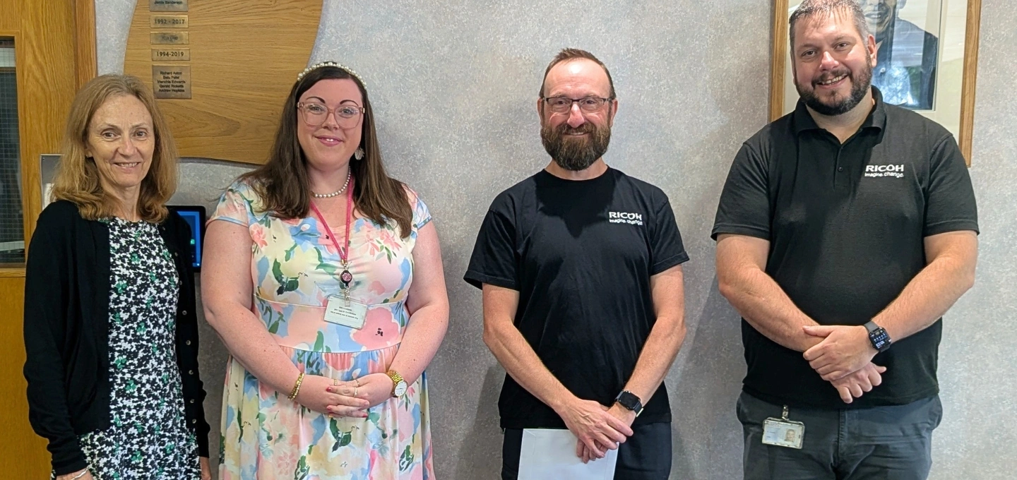 Left to right: General Manager (HR), Claire James, Learning & Development Officer, Claire Shepherd, Toner Engineer, Marc Green, Toner Engineering Manager, Ashley James.
